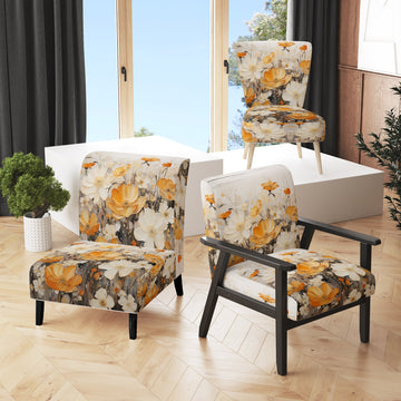 Minimalism Yellow Flower Collage - Modern Arm Chair
